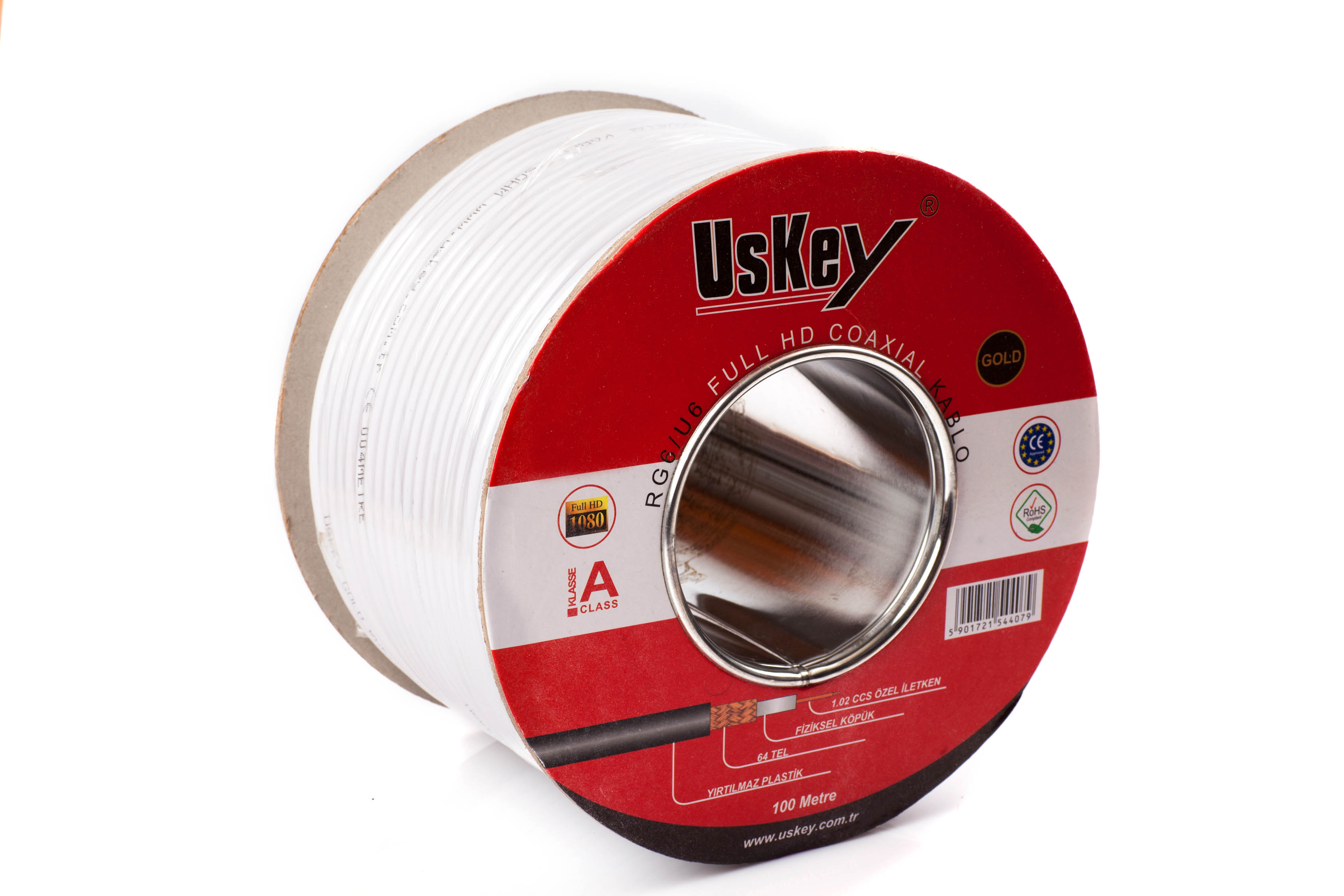 RG6 U4 100 MT BEYAZ USKEY KABLO