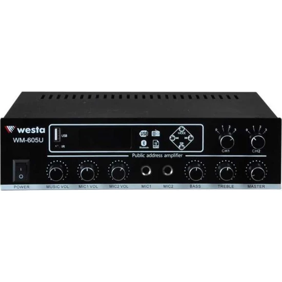 WM-605U 2 BÖLGELİ 100W 100V WESTA MIXING AMFİ